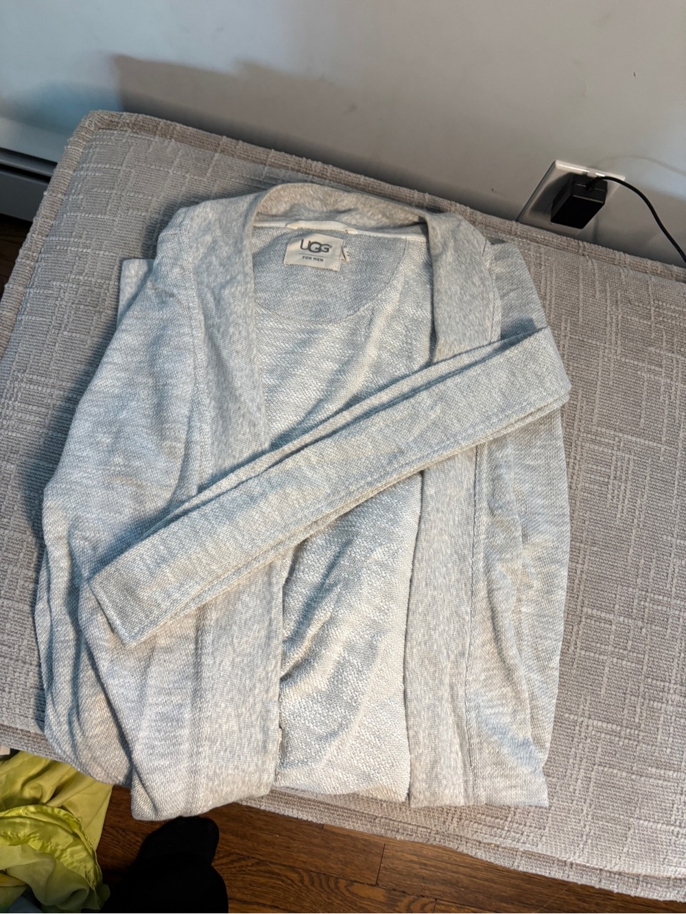 UGG Men's Light Gray Knit Robe